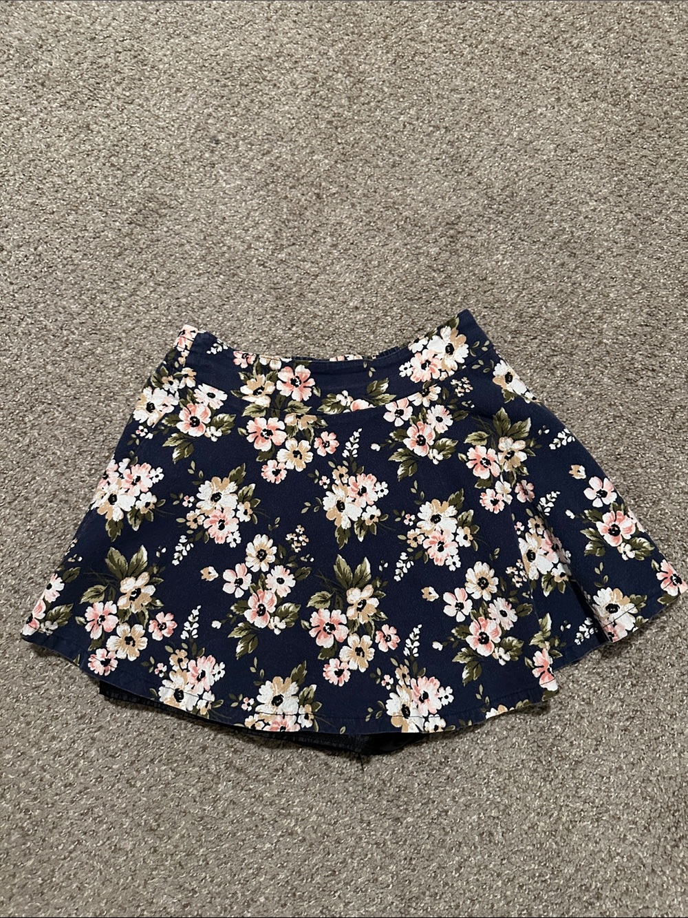 Floral Navy Skater Skirt